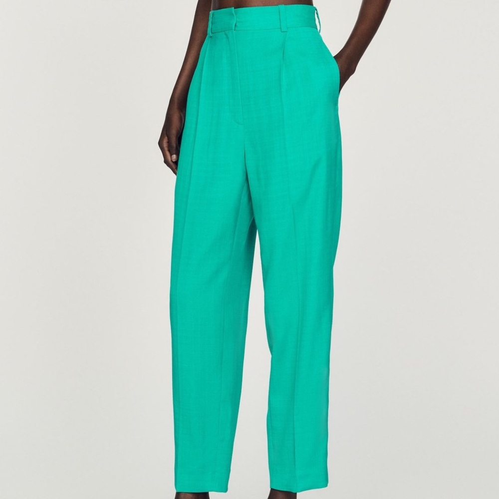 🎄 SANDRO emerald green trousers NWT